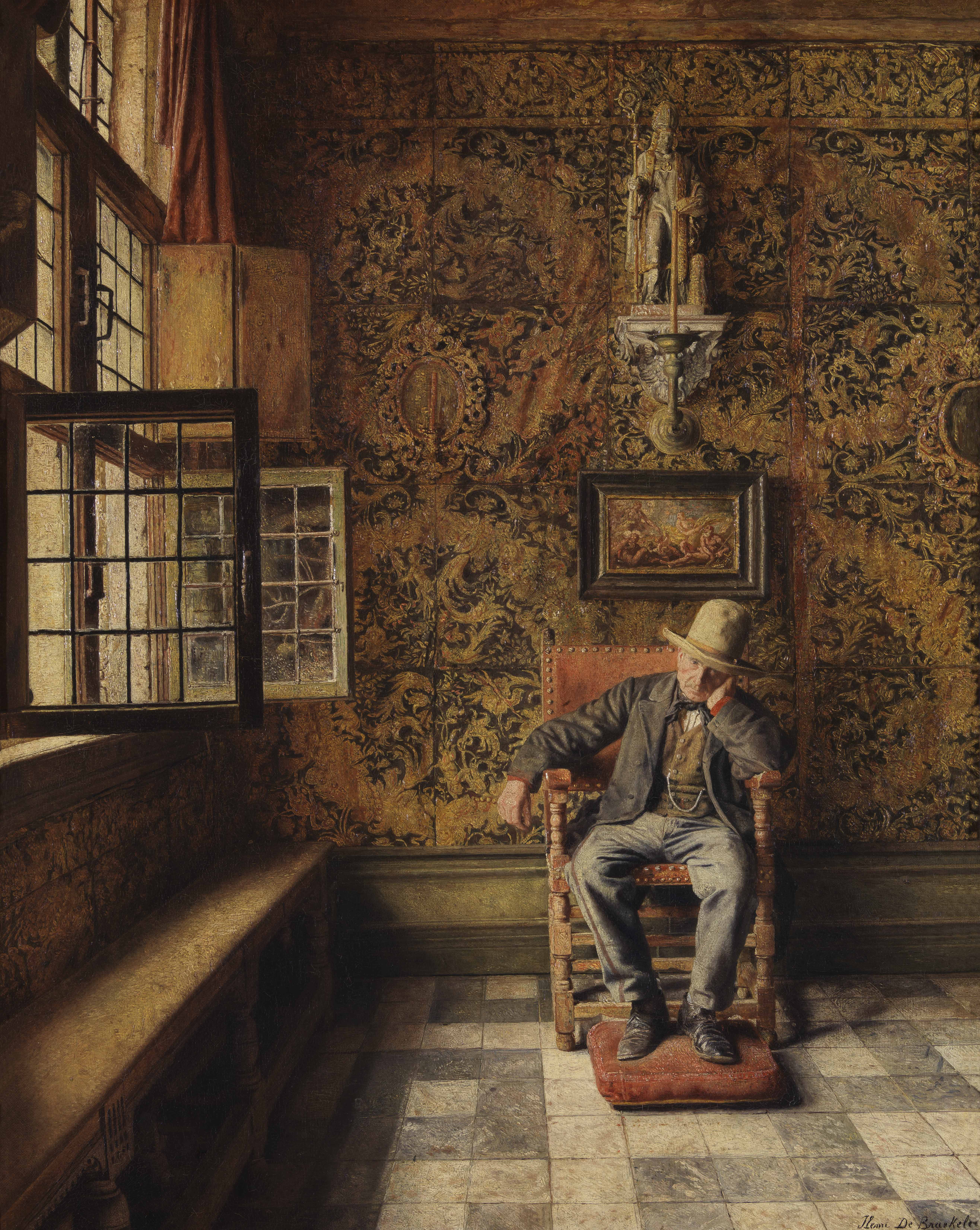 Schilderij De man in de stoel van Henri De Braekeleer