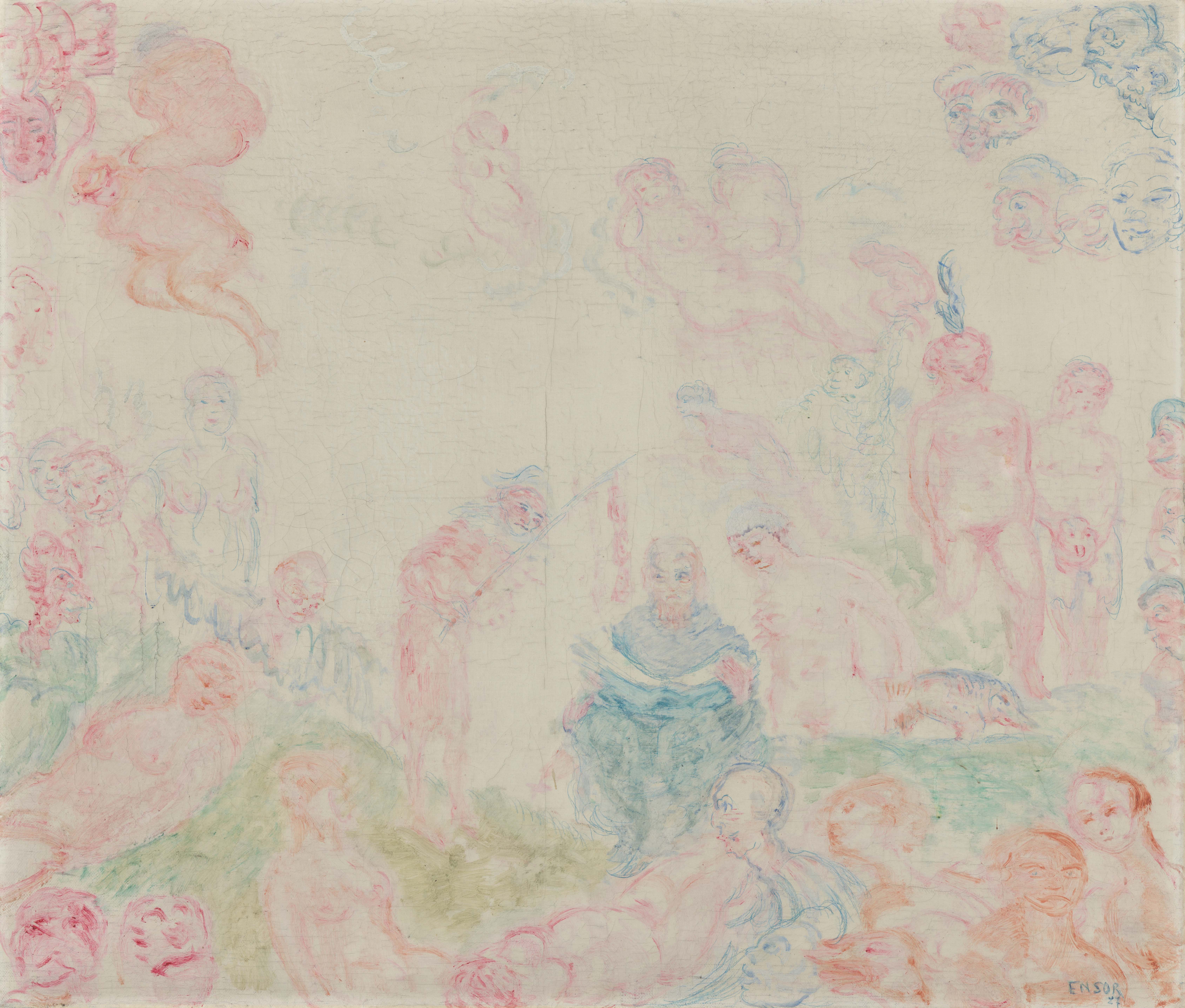 Schilderij De bekoring van Sint-Antonius van James Ensor