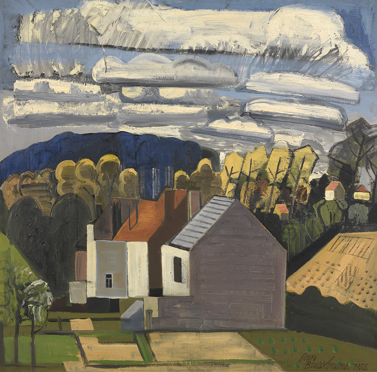 Schilderij Zonnig landschap van Jean Brusselmans