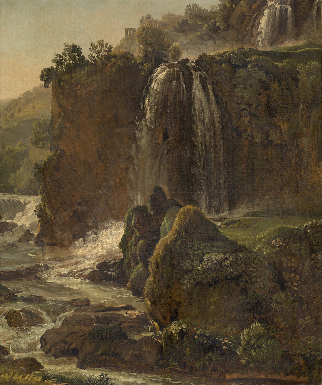 Waterval van Tivili een schilderij van Simon Denis