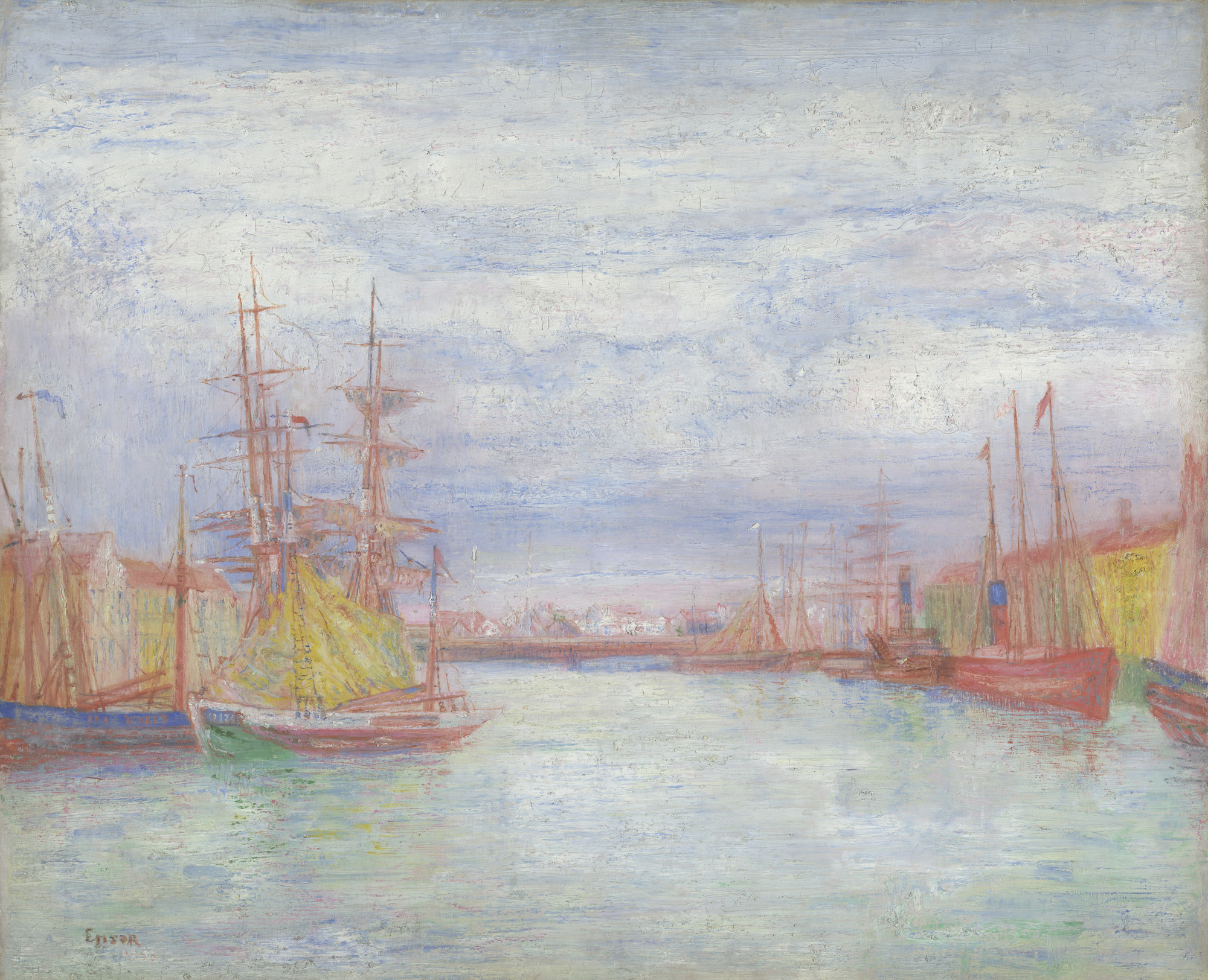 Schilderij Haven van Oostende van James Ensor