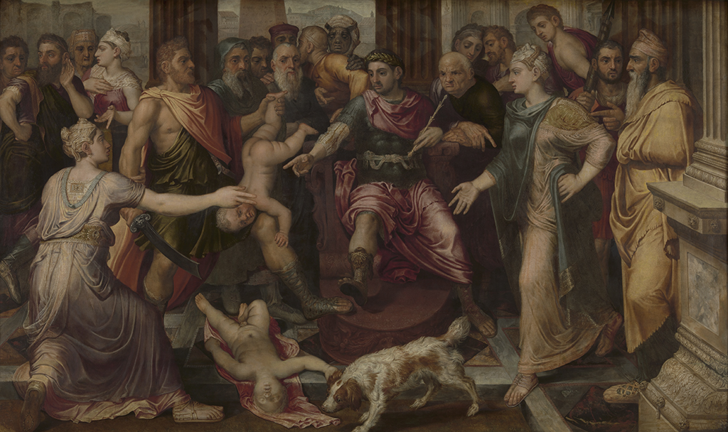 Schilderij Het oordeel van Salomo van Frans Floris