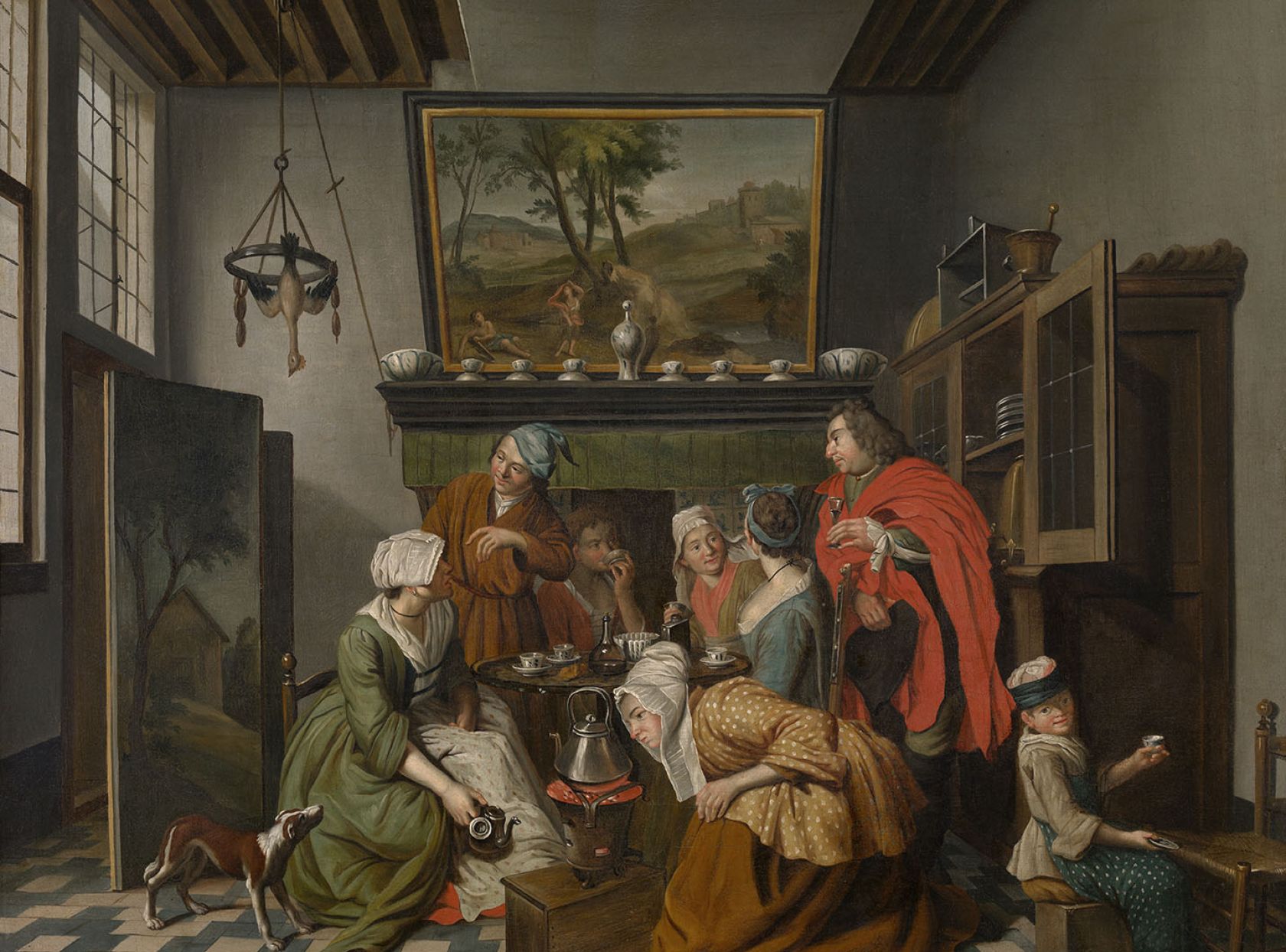 Schilderij Het thee-uurtje Jan Josef Horemans