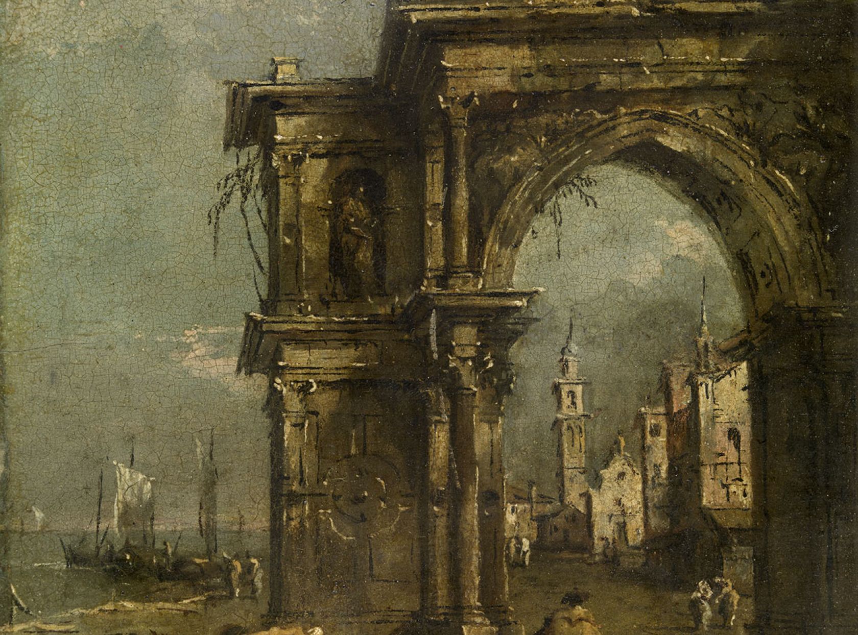 Schilderij Triomfboog in Venetië Francesco Guardi